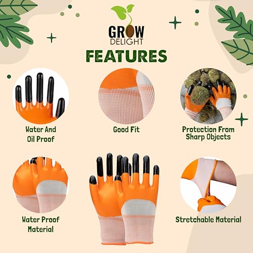 Image of Gardening Gloves for Digging & Planting | Cut Resistant Gloves for Nursery Plants | Reusable Garden Farming Gloves | Gloves for Digging, Planting & Pruning