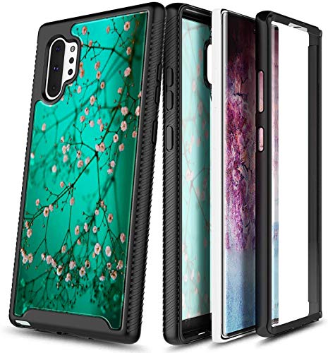 E-Began Case for Samsung Galaxy Note 10 /Note 10 5G (6.3 Inch 2018), Full-Body Protection Rugged Bumper Shockproof Protective, Support Wireless Charging, Impact Resist Durable Phone Case -Plum Blossom
