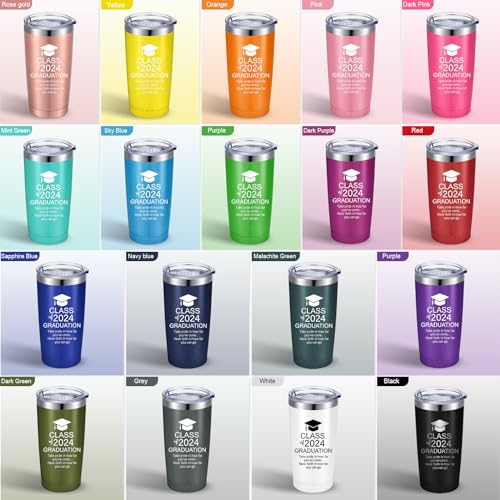 Patelai-18-Pcs-Class-of-2024-Graduation-Tumbler-Graduation-Gifts-for-Her-Teacher-Friends-Graduates-20-oz-Graduation-Cups-High-School-College-Graduation-Water-Bottle-Mug-with-Lid-Straws-Multicolor