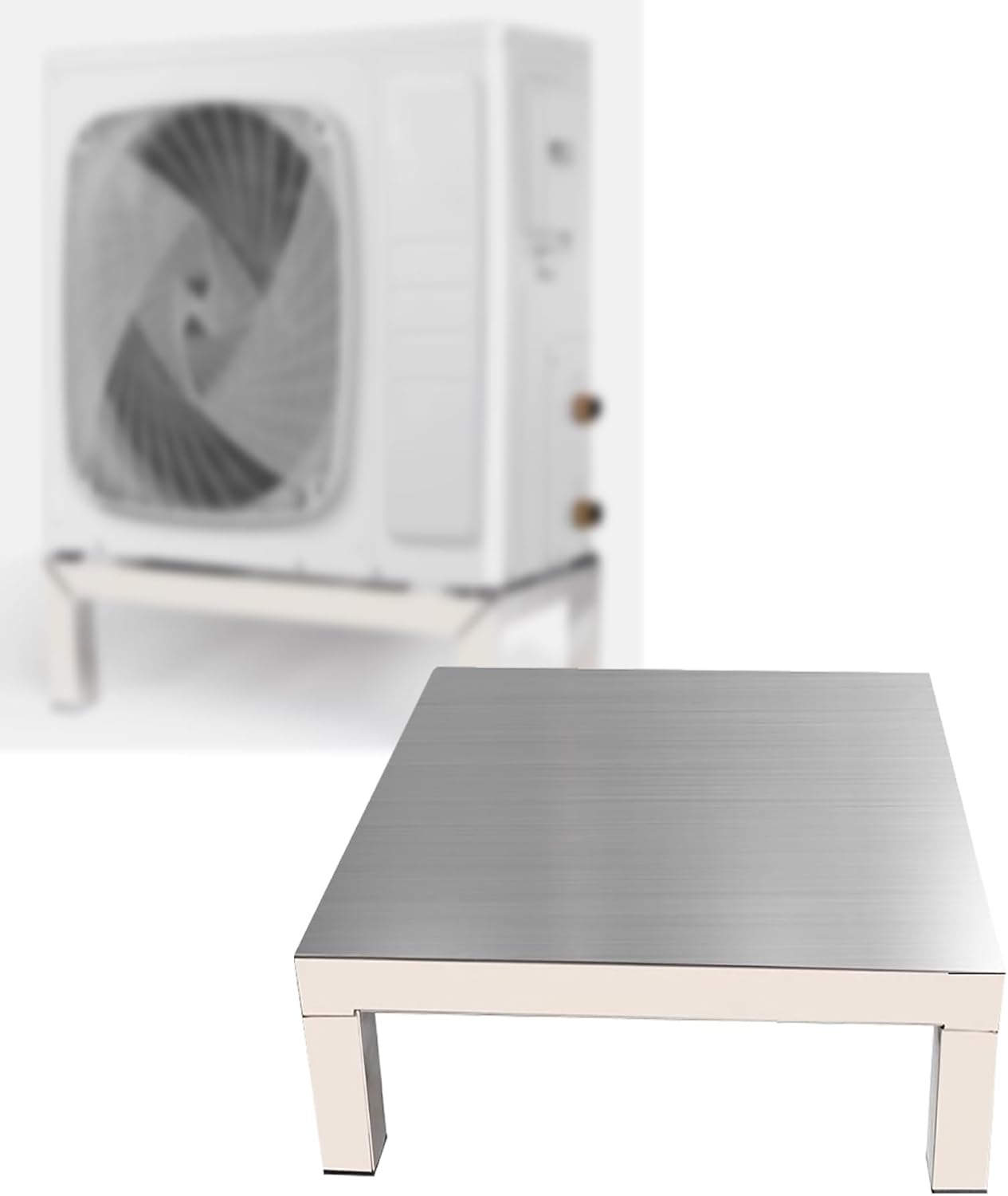 Stainless Steel Pallet Cargo Storage Racks, Furniture Appliances Base Stand, Floor-Standing Single-Layer Kitchen Rice Flour Rack for Warehouses Garage Shops(30x30x10cm)