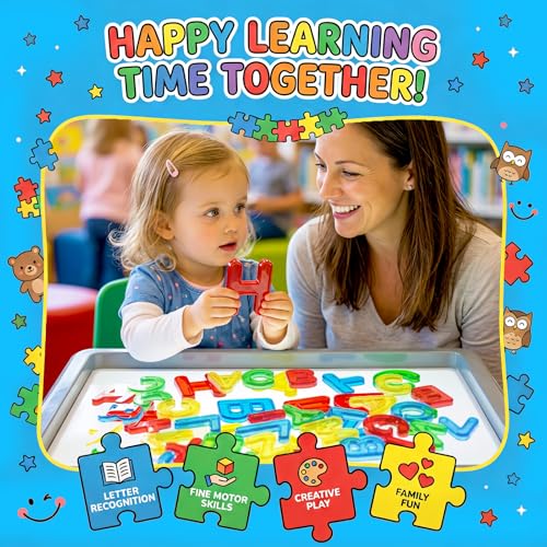 Image of Bbiamsleep 52 Pcs Plastic Capital Letters Transparent Uppercase Letters | Colorful Translucent Letters Light Table Manipulatives for Sorting Counting Training Spelling