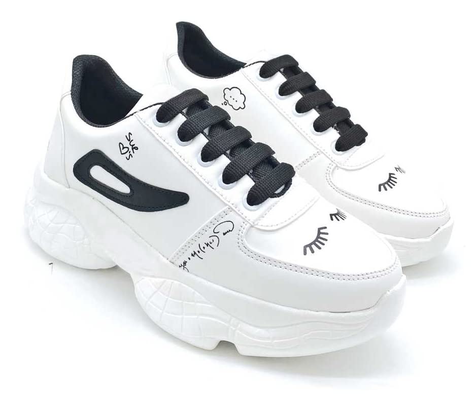 layasa Lightweight Sneakers for Women (White/Black, Numeric_3) (B0BGF2BSZ1) Amazon Price History, Amazon Price Tracker