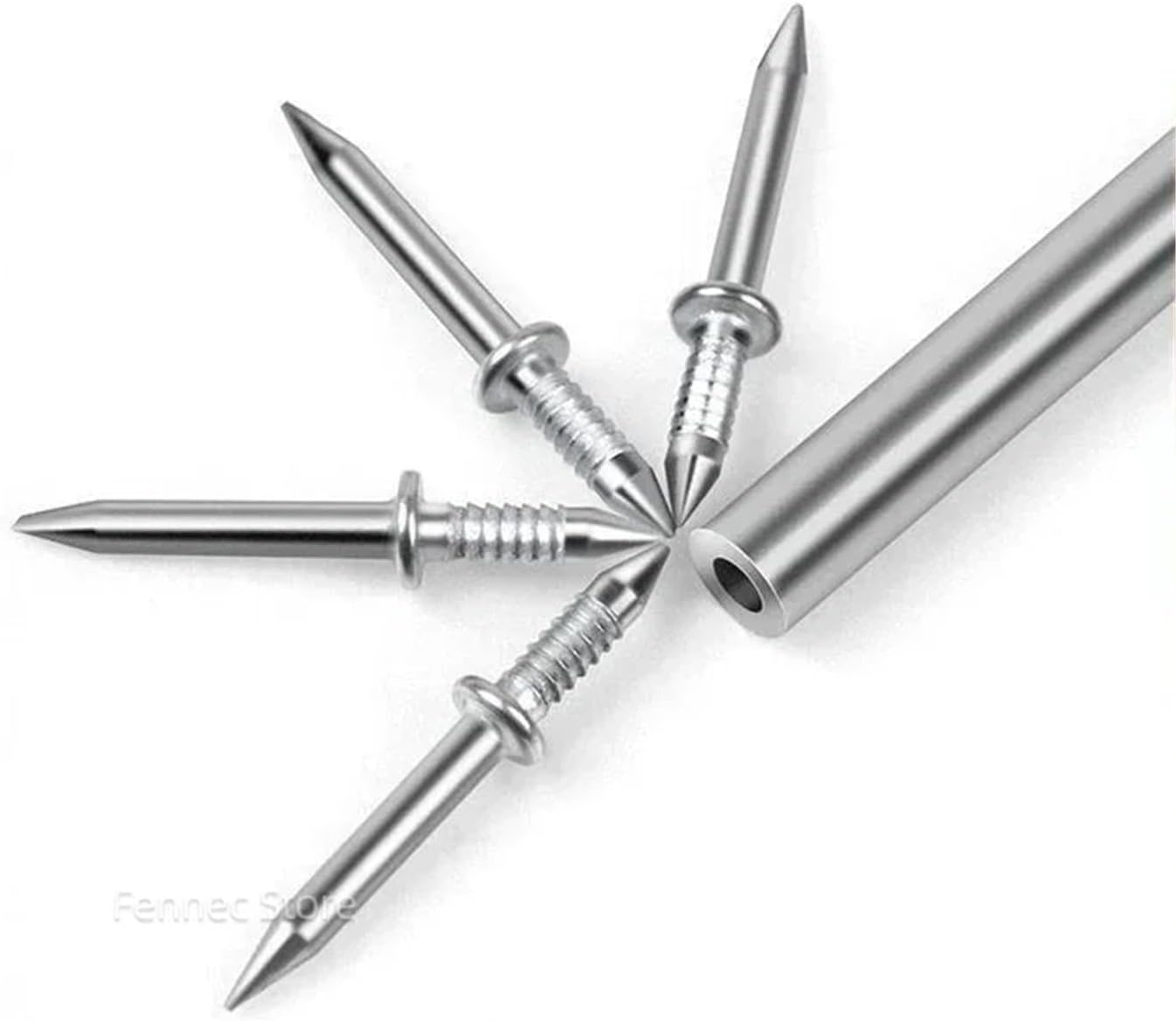 Double Sided Nails 600/800/1000Pcs Double-Head Seamless Installation Nail With Sleeve Skirting Thread Metal Non-Marking Nails Rust-Proof For Solid Wood Trim(600 Nails 6 Rod)