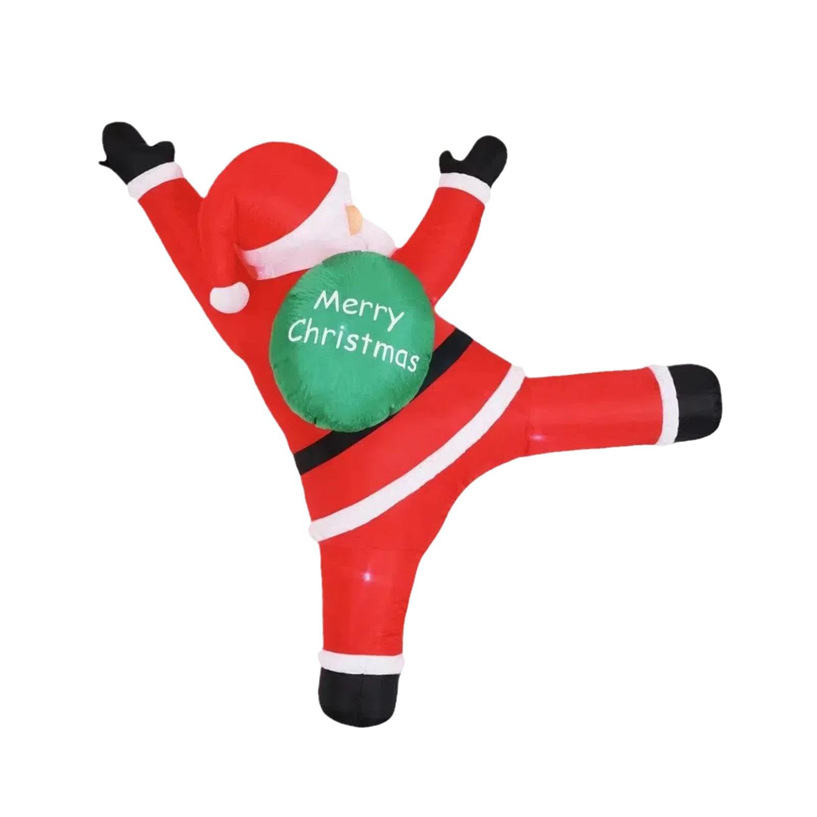 Papá Noel Inflable Colgante, Decoración Navideña, para Uso Exterior.