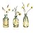 Joeyan Small Embossed Glass Bud Vase Set of 3,Green and Amber Colored Rustic Decorative Vase for Single Flower and Dry Flowers