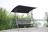 Hollywoodschaukel Gartenschaukel 3 Sitzer mit Sonnenschutz aus Stahl - 2