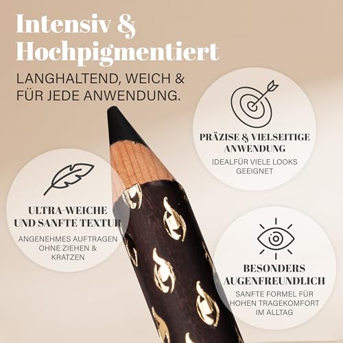 EGYPT-WONDER Kajal Schwarz – Tiefschwarzer Eyeliner für Smokey Eyes & präzise Lidstriche – Weich, langanhaltend, augenfreundlich & hautverträglich