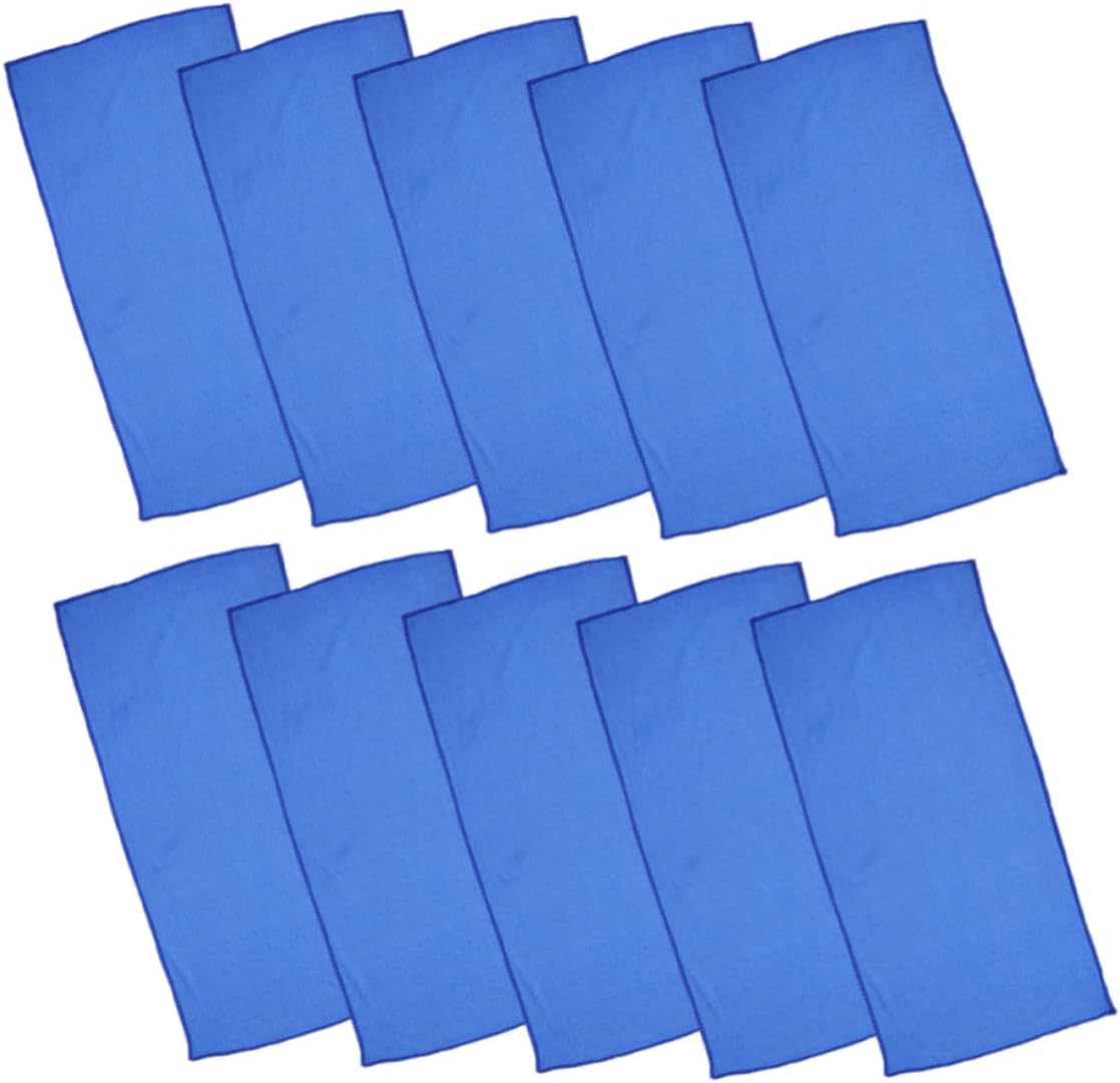 Healifty 10pcs Microfiber Car Wash Towels Super Absorbent Drying Cloths for Auto Cleaning and Polishing, Blue Edge 30x60cm, Car Care Cleaning Rags for Vehicle Exterior and Interior