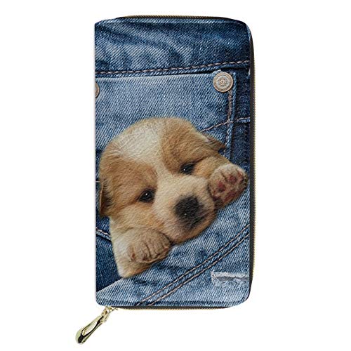 HUGS IDEA Geldbörse aus Leder mit Tiermuster, lange Geldbörse für Damen und Mädchen Cover