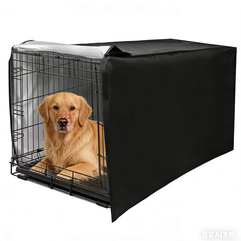 Funda impermeable para jaula de mascotas, protector de polvo Oxford 210D, resistente al viento, con malla enrollable para camping, viajes, patio (76 x 48 x 53 cm)