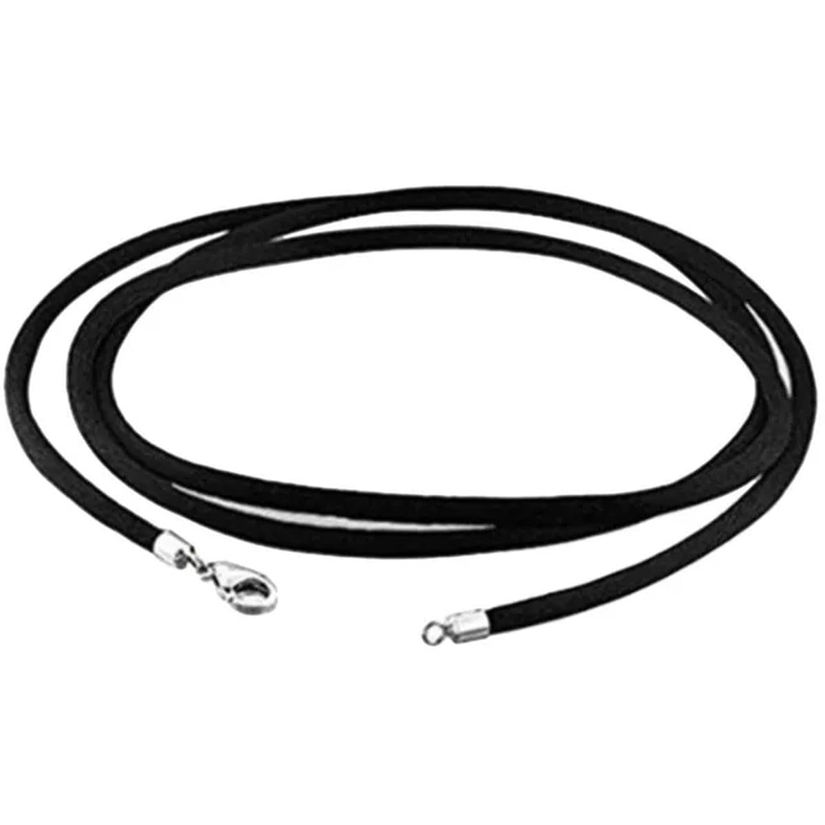 LYVQZPWLRuna collana di cera, Cordino in pelle intrecciata nera da 40/45 cm, cordino in cera fai da te, for realizzare collane con ciondolo, gioielli, chiusura a moschettone.(40cmx1.5mm)