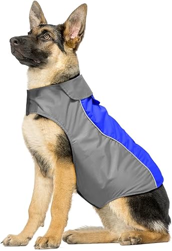 Impermeable para perro, chaqueta impermeable para perro, chaleco cálido de alta visibilidad, ropa para perros pequeños, medianos y grandes (azul-XL)