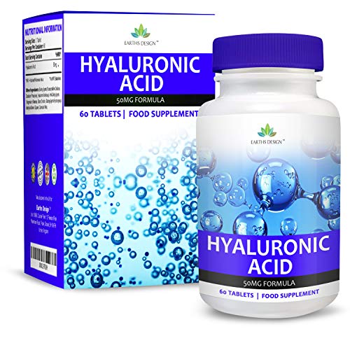 Acide Hyaluronique - Complément à Dosage Maximum Pour Hommes et Femmes - Convient aux Végétariens - 60 Comprimés (2 Mois d'Approvisionnement) de Earths Design