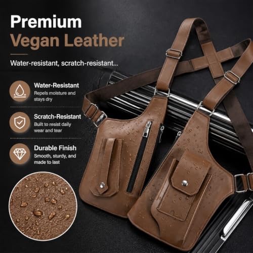 Image of GUSTAVE Chest Bag for Men Women Black Tactical Vest Bag Waterproof Multi-pockets Adjustable Rig Bag for Running, Cycling, Sports, Workouts, Outdoor