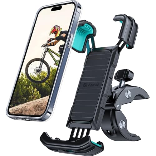 andobil Handyhalterung Fahrrad [2024 Vollständiger Schutz] Motorrad Handy Halterung fahrradlenker Universal 360° Drehbar Smartphone Fahrradhalterung Handy kompatibel mit iPhone 15/14/13/12 Samsung usw