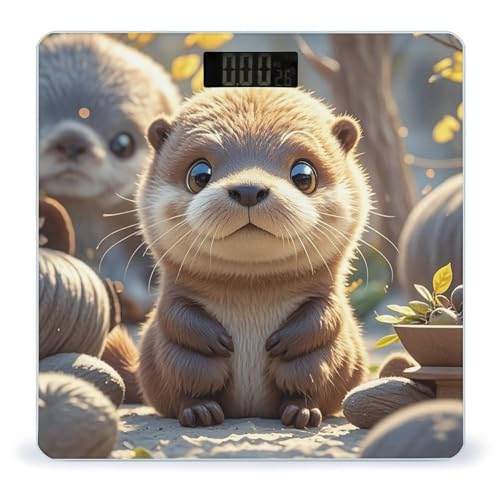 Báscula Digital de Baño Animal Cute Brown Otters miniatura 1
