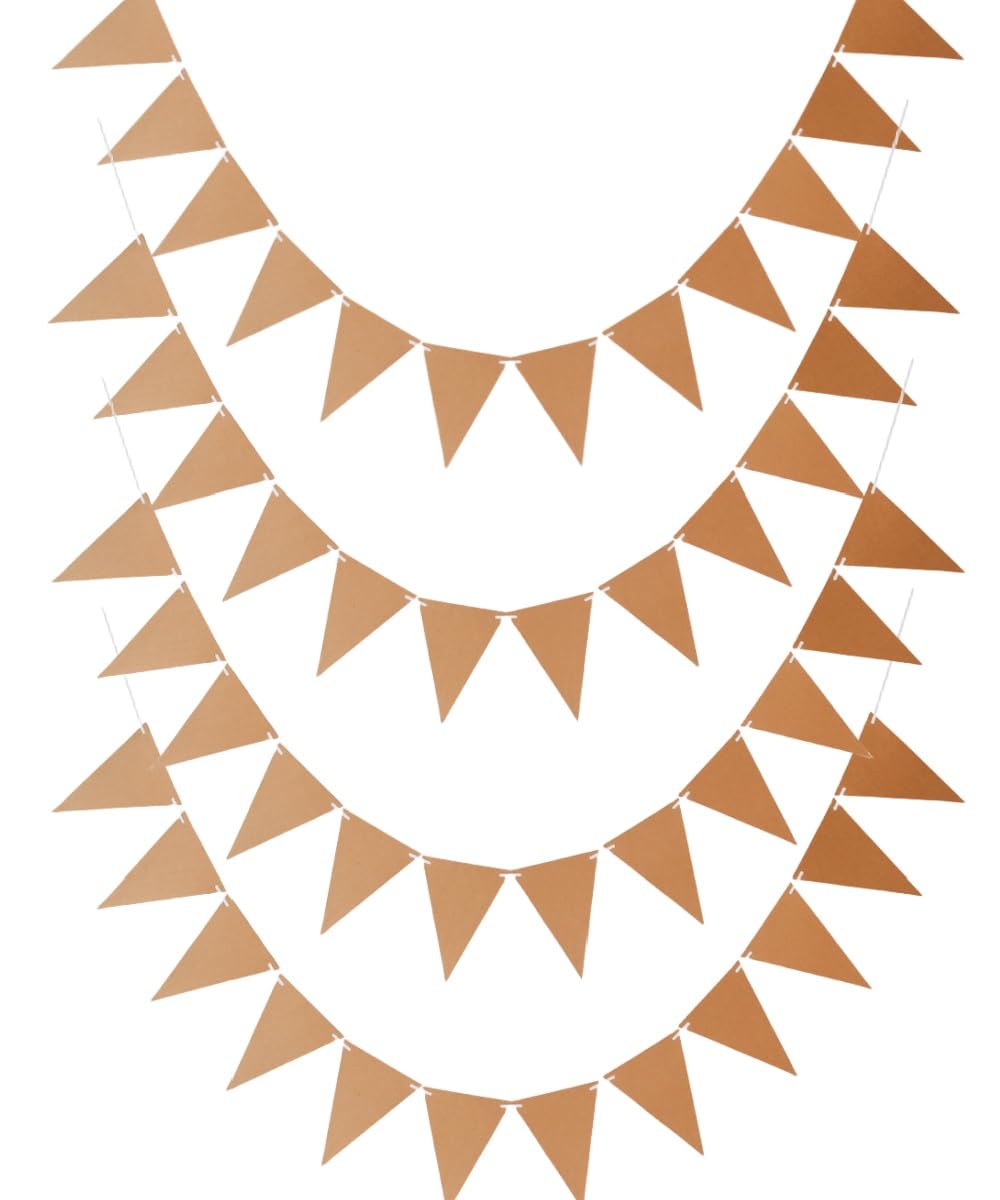 48 Pcs DIY Pennant Banners - Kraft Card Blanks for Decorating Triangle DIY Banner Flags - Perfect for Birthday Parties, Weddings, Camping, Christmas, Classroom
