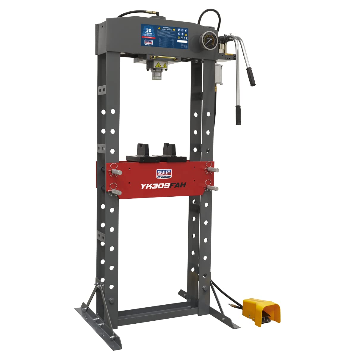 Sealey 30 Tonne Floor Type Air/Hydraulic Press with Foot Pedal - YK309FAH