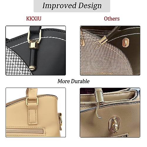 Kkxiu Triple Compartments Purses And Handbags For Women Fashion Ladies Satchel Shoulder Top Handle Bag (White Pink) #TOP6