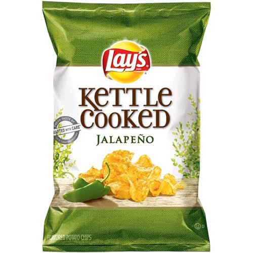 Lay's Kettle Cooked Jalapeno Flavored Potato Chips 6.5 OZ (184g) - Export