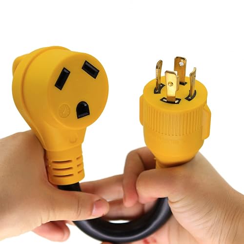 Miniatura 8 de Generador de 30 amperios de 4 clavijas para alimentar 50 amperios RV, cable de alimentación de extensión, adaptador de generador RV NEMA L14-30P 30