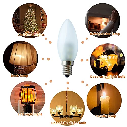 G25 Led Retro Frosted Bulb 1W Ac120V E12 Edison Bulb Candle Holder Base, 2700K Warm White Small Filament Bulb For Ceiling Lamp Of Chandelier, Pack Of 4 #TOP4