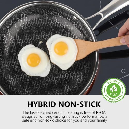 Image of imarku 12-Inch Non Stick Frying Pan with Lid, PFOA-Free Ceramic-Coated