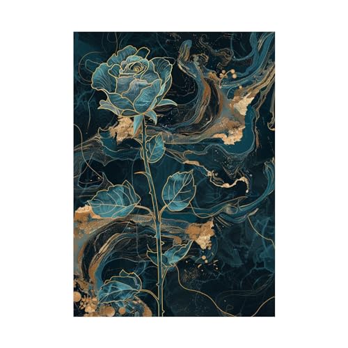 Tableau decoration murale salon abstrait floral 80x120cm