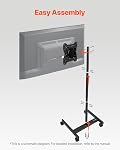VEVOR Roulement TV Support, mobile TV Panier pour Écrans 17-55 pouces, Portrait au Paysage, Portable TV Stand avec roues 44 lbs pour salon, Chambre, Bureau, En plein air, Max VESA 200x200mm