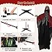 71'' Life Size Halloween Decorations, Halloween Skeleton with Light-Up Eyes & Sound Adjustable Arms Swaying Body Voice/Touch Sensing, Halloween Animatronics for Indoor/Outdoor Yard Lawn Decor, black