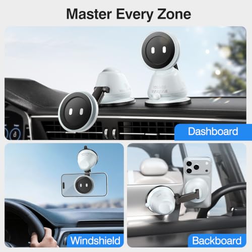 Image of tounee Car Phone Holder for MagSafe [89LBS Strongest Suction & 3600gf Strongest Magnetic] 360 Adjustable Car Phone Mount, Dashboard Phone Holders for iPhone 17-12 Pro Max Air Plus (Alice Blue)