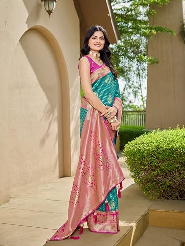 MANOHARI green banarasi silk saree – image 4