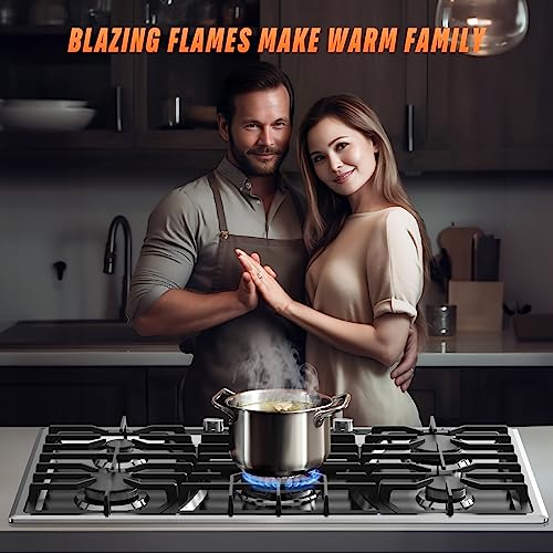 Maharlika 36 Inch Gas Cooktop, Gas Stove Top Bulitin with Five Burner