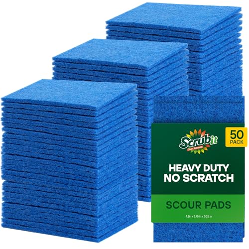 SCRUBIT 50 Pack Scouring Pad - Heavy Duty Scrub...