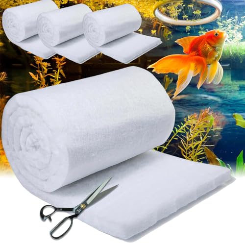 MOAZIFI 3 Stück Filterwatte Aquarium, Aquarium Filtermaterial, Filtermatte für Aquarien und Teiche, Hochwertiges Filtermaterial für Kristallklares Wasser, Aquarium Schwämme (12 cm x 100 cm x 2 cm)