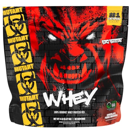 MUTANT Whey | 100% Molkenproteinpulver-Shake, Gourmet-Geschmack | 22 g Protein | Schnell resorbierbar, leicht verdaulich | 2270 kg | Schokoladen-Fudge-Brownie