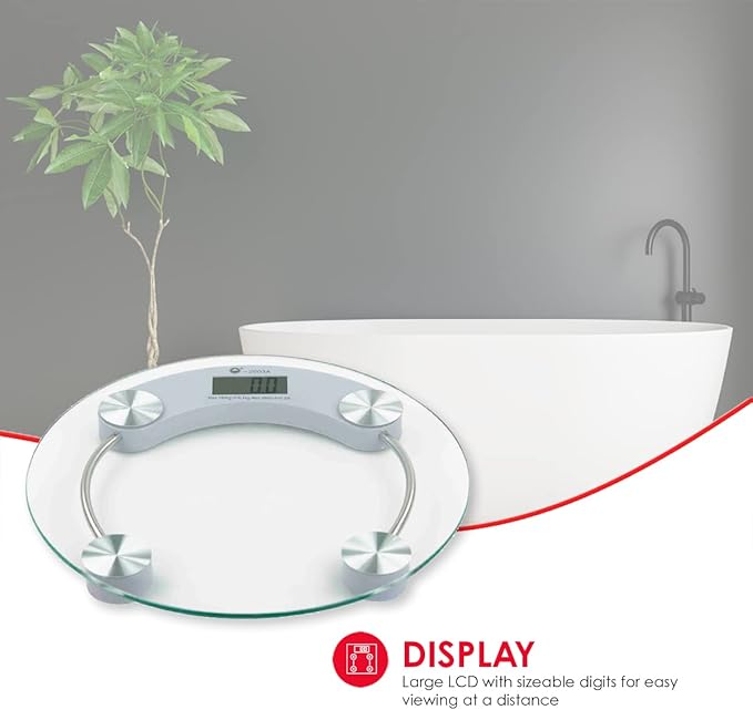Báscula de Baño de Vidrio Home Basics Redonda miniatura 2