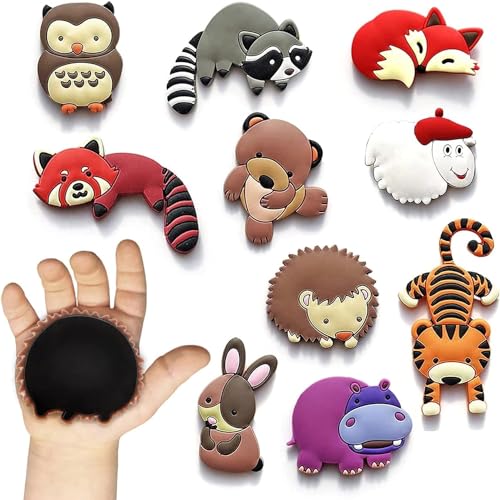 12 Aimants Frigo Animaux En Silicone 3D – Magnétiques, Colorés, éducatifs – Pour Enfants, Décoration Cuisine, Salle De Classe - 4