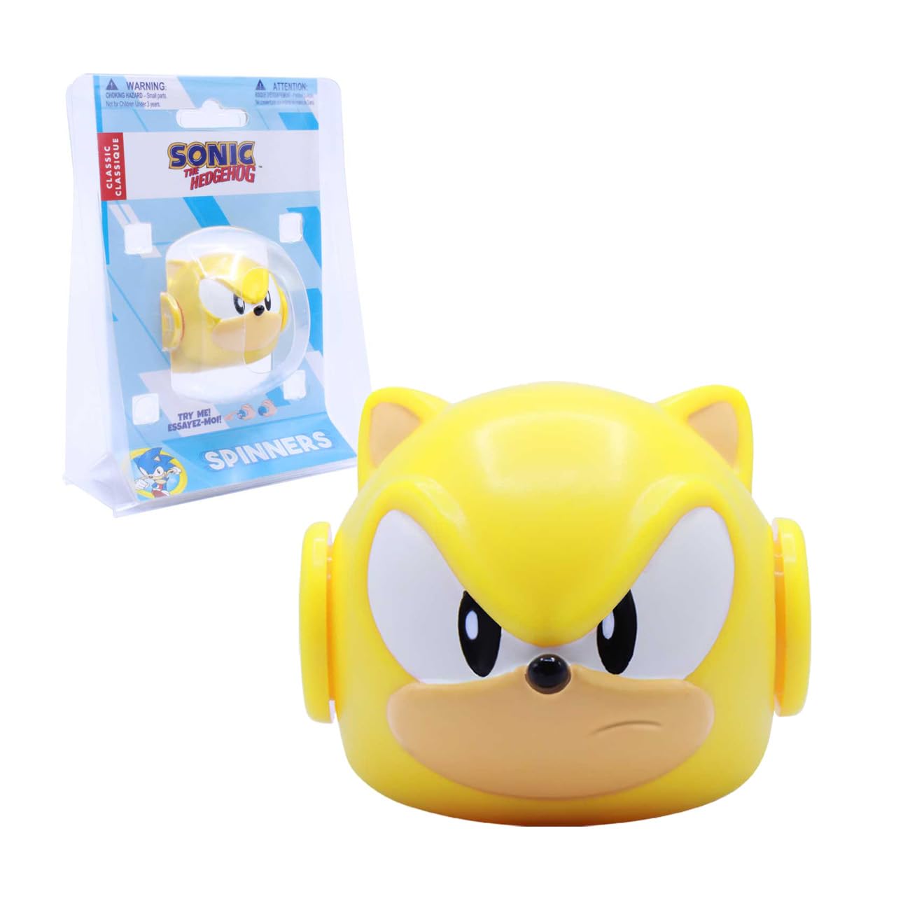 Sonic The Hedgehog Fidget Spinner – Super Sonic (Official Collectible Stress Toy & ADHD Focus Spinner) Sonic, Knuckles, Tails, Super Sonic
