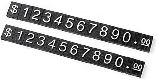 Miniatura 5 de Mollytek 10 juegoscaja de exhibición de precios soporte de mostrador de precio de madera, cubo digital de número, letra de precio ajustable con base