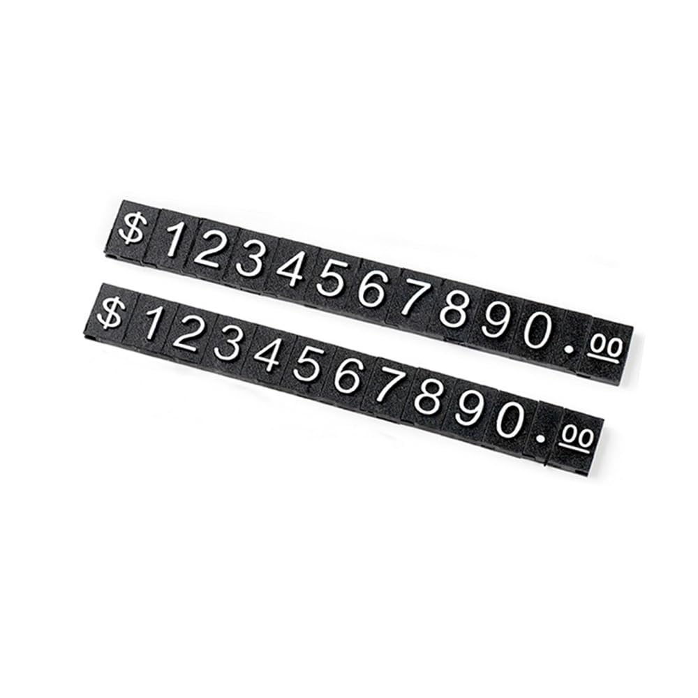 Lot de 10 présentoirs de prix en bois - Cube d'affichage numérique - Lettres - Étiquettes de prix réglables avec base en bois de hêtre