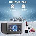 8 Bottle Wine Cooler Refrigerator, Wine Fridge Small, Countertop Wine Cooler with Digital Temperature Control, 46-66℉ Mini Freestanding Wine Cellars Glass Door, Gift for Wine Lover - Image 2