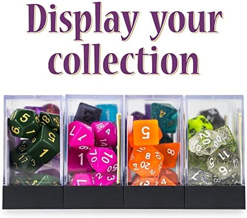 Wiz Dice - Dice Boxes - Clear Acrylic Display Box for Storage of Figurines, Collectibles, DND Dice Set, Other Valuables - 1.43 x 1.43 x 1.75-10 ct