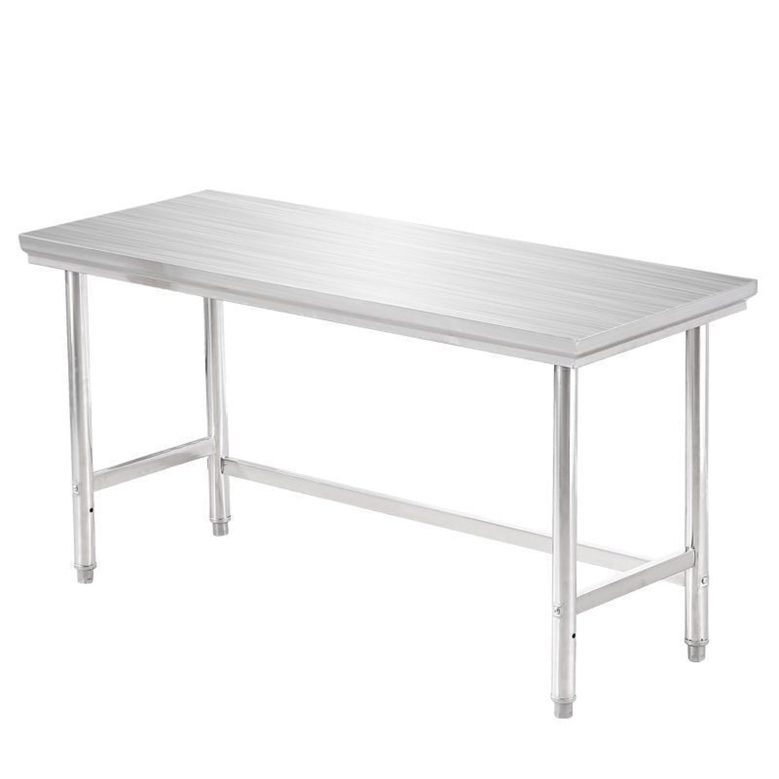 Banco da lavoro commerciale in acciaio inox, tavolo da preparazione con scaffale aperto, tavolo multifunzionale in metallo per cucina ristorante 80 x 39,9 x 80 cm