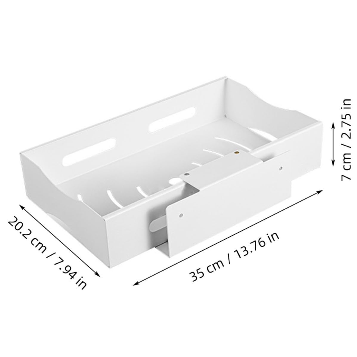 VICASKY Under Sink Cabinet Holder, Telescopic Kitchen Rack, Acciaio Inossidabile, Bianco, Adjustable Length, per Kitchen Countertop