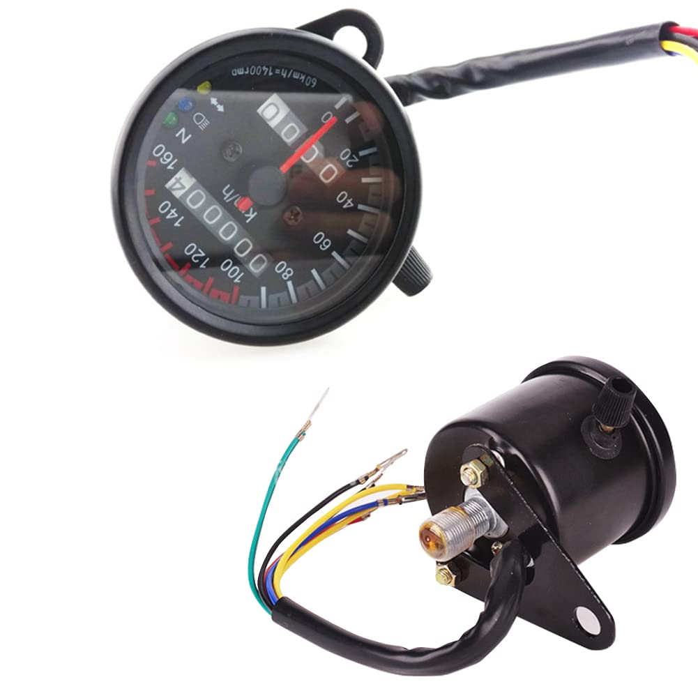 de 12V Velocímetro de Motocicleta,tacómetro,velocímetro con retroiluminación LED,Ajuste Universal para Todas Las Motocicletas