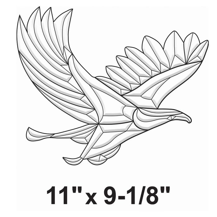 11" X 9-1/8" Exquisite Clear Glass Eagle Bevel Cluster EC183