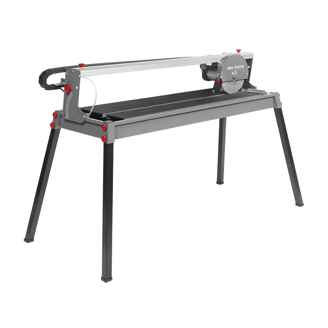 GRAPHITE Tagliapiastrelle e pietre da 1200 W, 230 x 25, area di taglio 1000 mm, lama: 230 mm x 25 mm, 2950 al minuto, profondità di taglio massima 90º/45º 43/37 mm