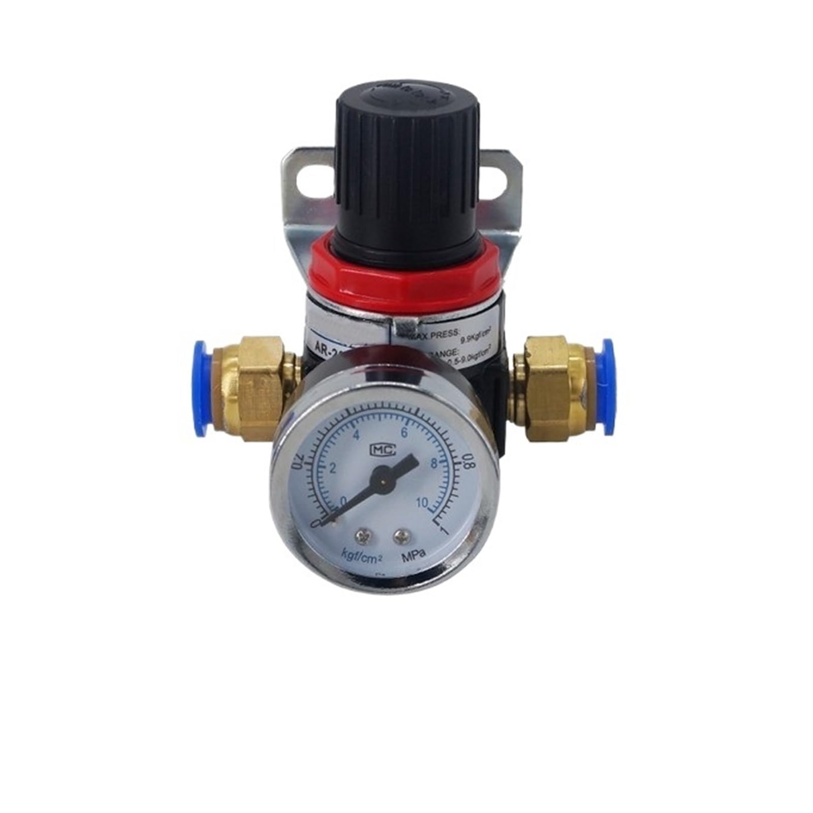HYUJNAFZR AR2000 G1/4 Mini Air Pressure Regulator Adjustable Pneumatic Pressure Reducing Valve with Pressure Gauge Suitable for Compressor AR1500 BR4000 10bar