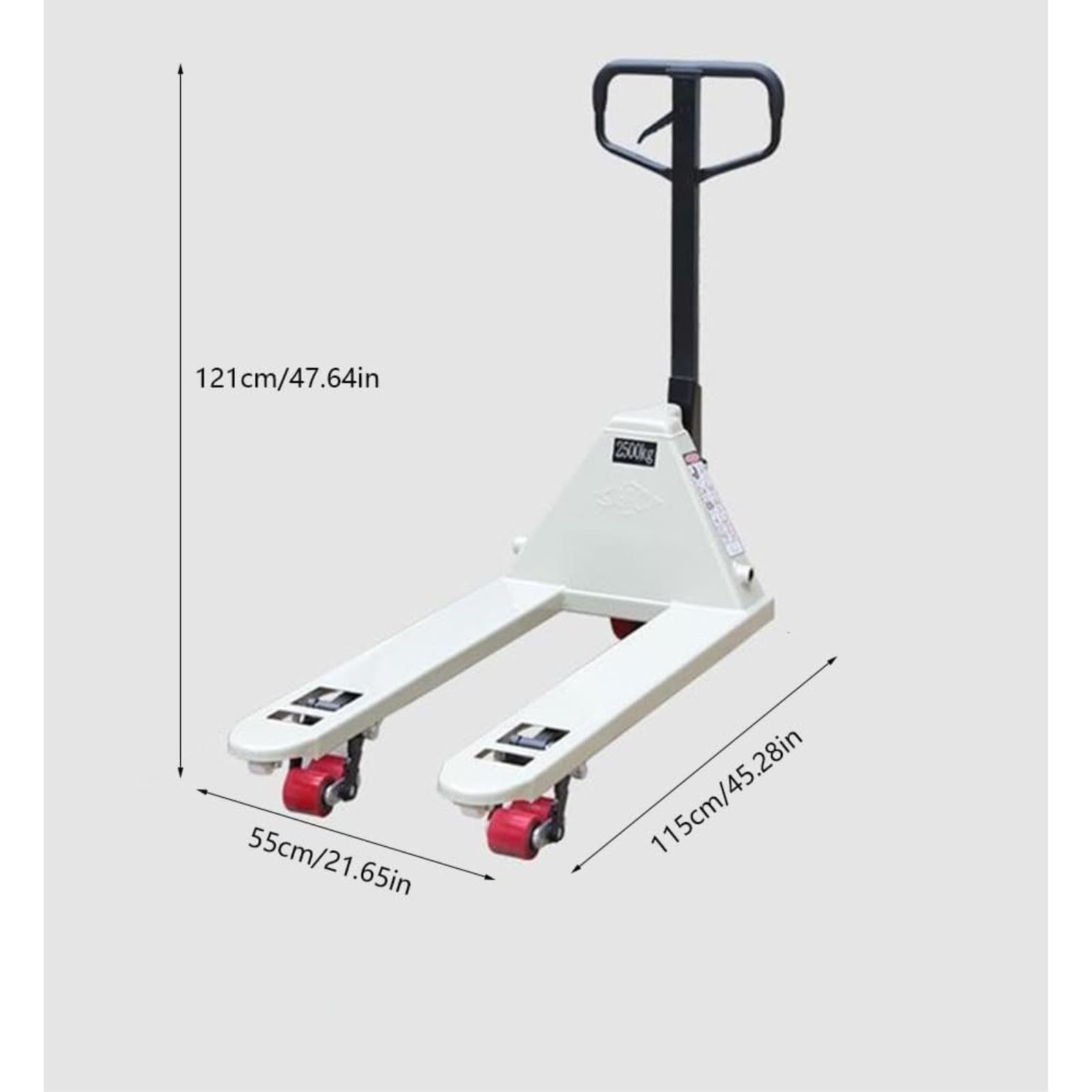 Transpallet Manuale per Impieghi Gravosi, Carrello Idraulico della Piattaforma con Le Ruote, Carrello Elevatore Industriale a Mano